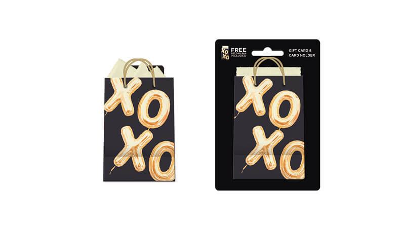 gift bag with tissue paper xoxo-plicards