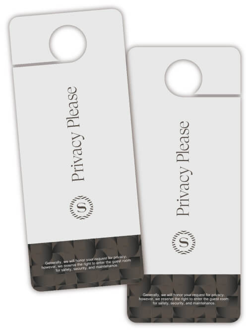 sheraton DND door hanger two-plicards