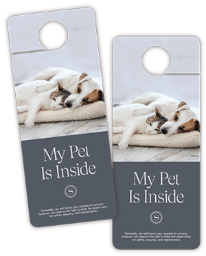 sheraton pet-in-room door hanger-plicards