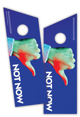w hotels DND door hanger two-plicards