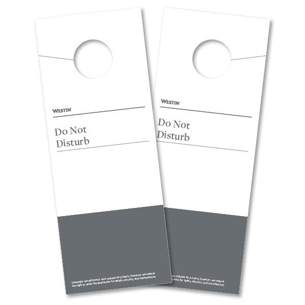 westin DND door hanger-plicards