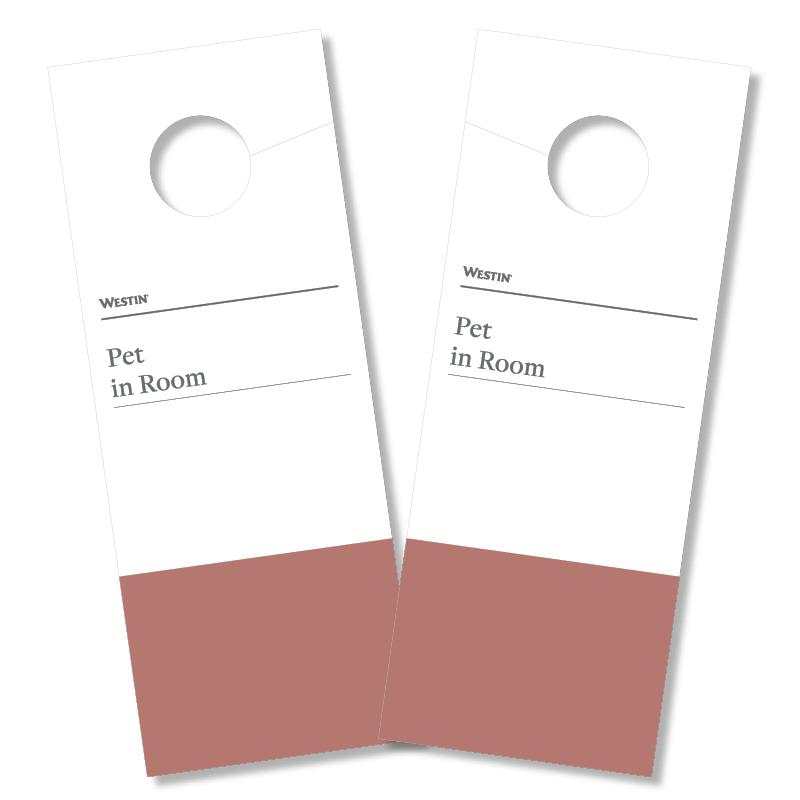 westin pet in room door hanger-plicards-plicards