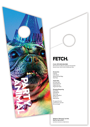 w hotels pet in room door hanger-plicards