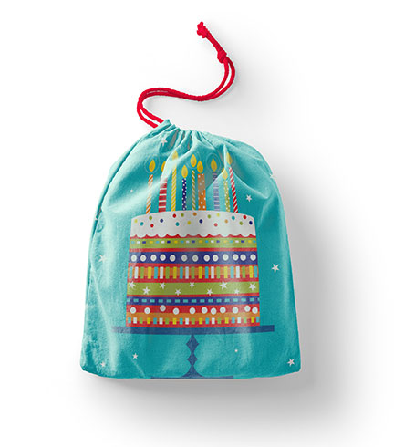 drawstring bag birthday cake-plicards