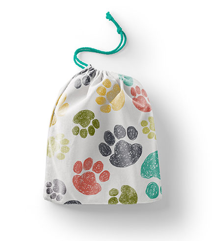 drawstring bag pet paw-plicards