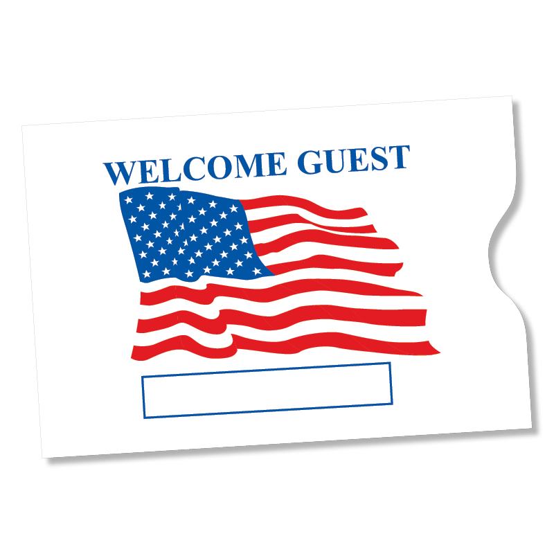 welcome flag key card sleeve-plicards