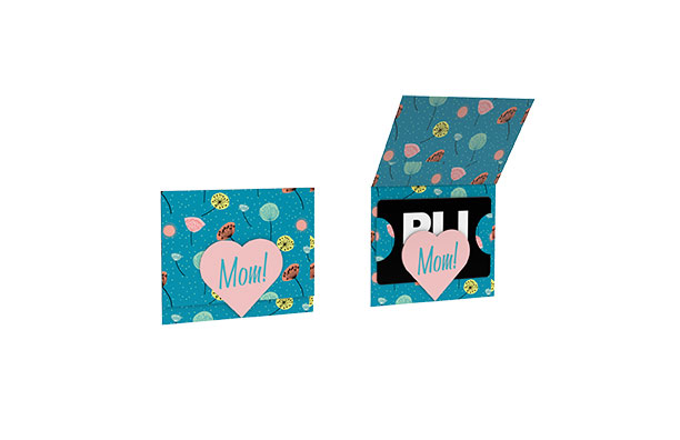 die cut fold over carrier mom heart-plicards