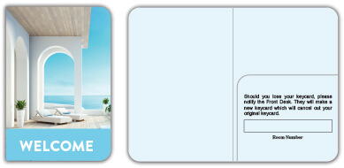key card presentation envelope blue light-plicards