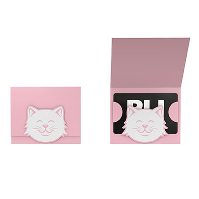 die cut fold over carrier cat-plicards