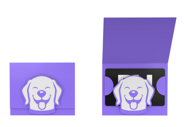 die cut fold over carrier dog-plicards