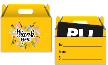 Faux Gable Box Gift Card Holder yellow thanks you-plicards
