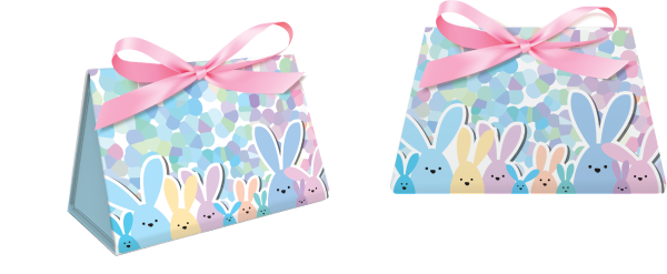 Triangle Box with Ribbon Closure Easter box-plicards