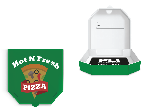 Pizza Box Gift Card Holder Hot N Fresh-plicards