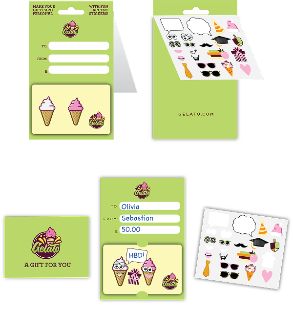 Card-On-Carrier with Integrated Sticker Sheet integrated sticker-plicards